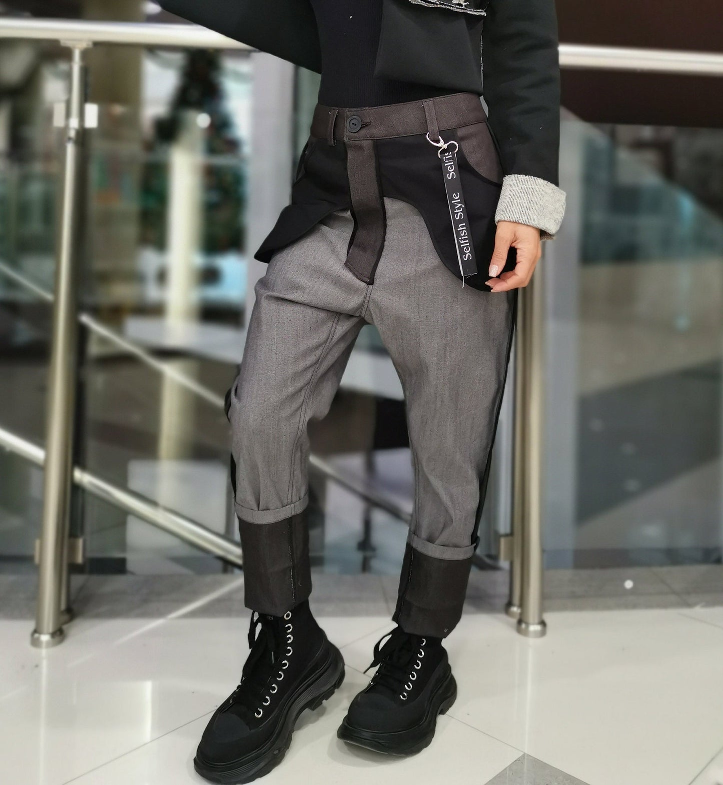 Women jeans/Drop Crotch Jeans/Loos pants/Comfortable casual pants/Harem Pants/Denim Extravagant Trousers/Avant-garde Jeans/Designer Pants